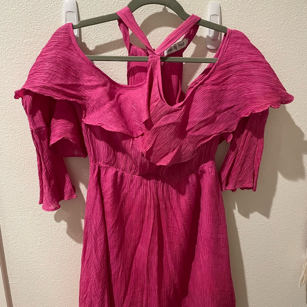 Pink Off-Shoulder Dress